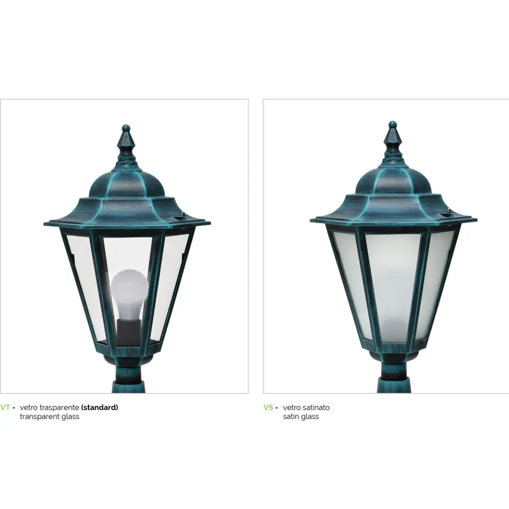 Außenwandleuchte aus Aluminium und Glas Made in Italy Vintage - Janira