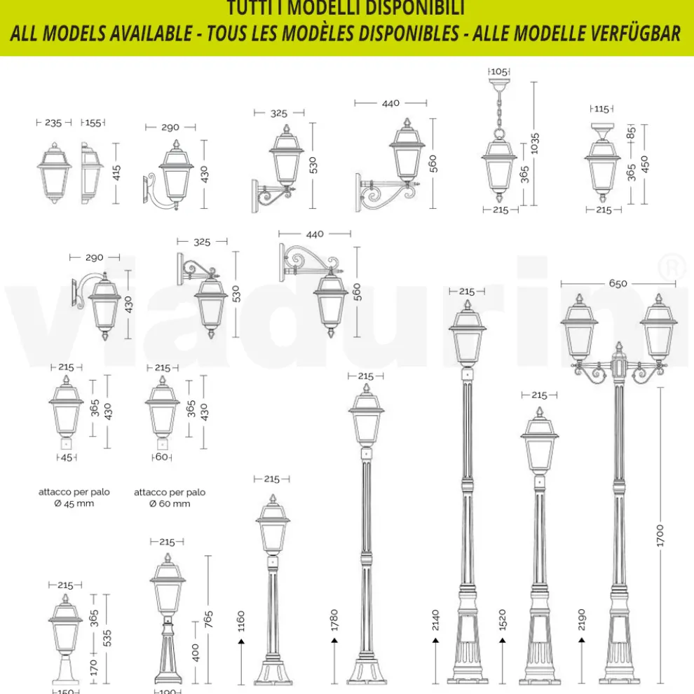 Außenwandleuchte aus anthrazitfarbenem Aluminium und Glas Made in Italy - Elric