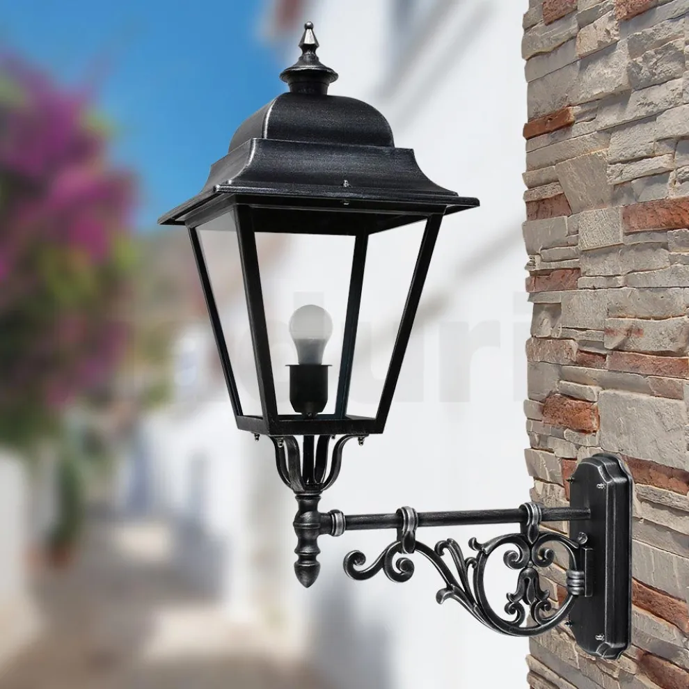 Außenwandleuchte aus Aluminium und Glas, hergestellt in Italien, Vintage – Bonaria