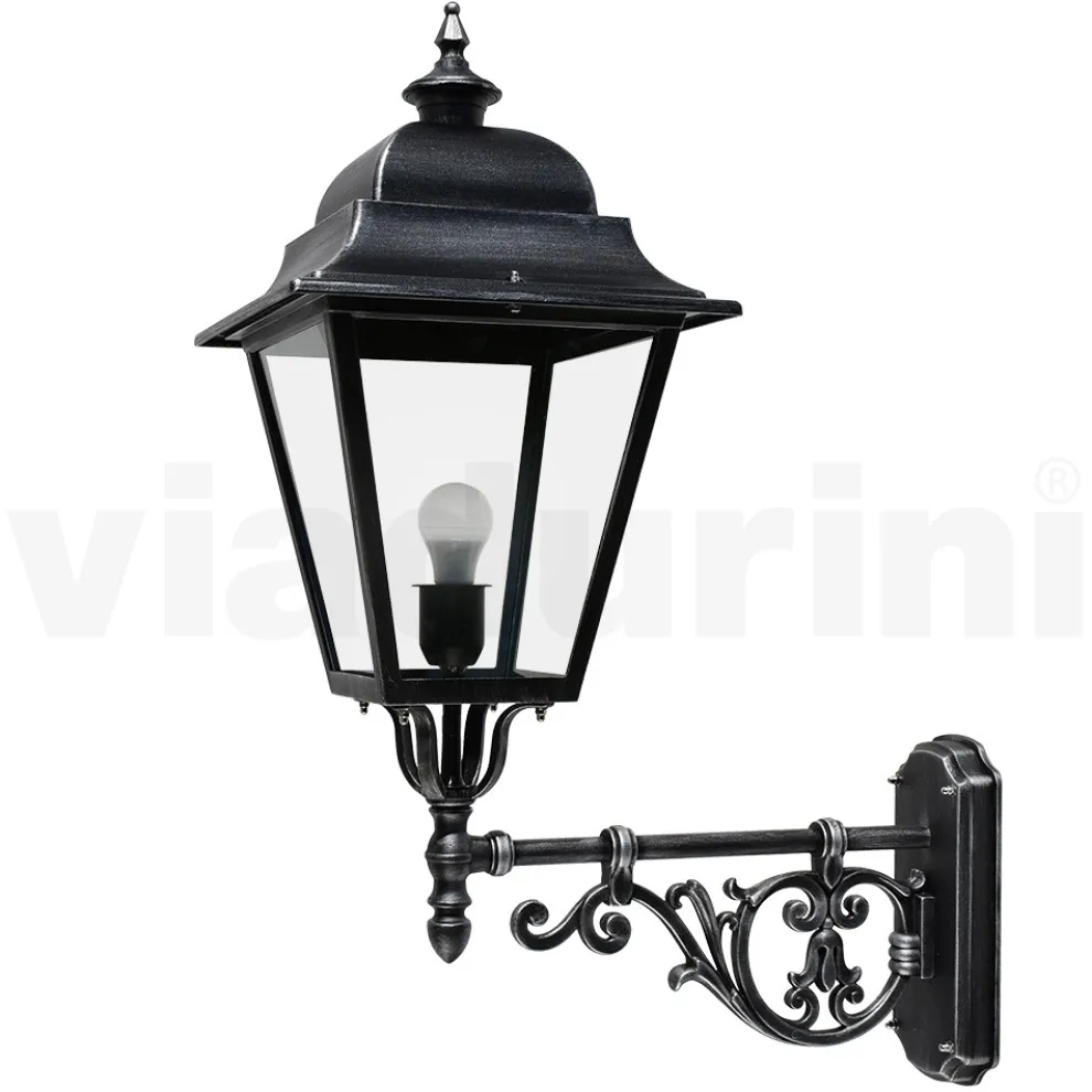 Außenwandleuchte aus Aluminium und Glas, hergestellt in Italien, Vintage – Bonaria