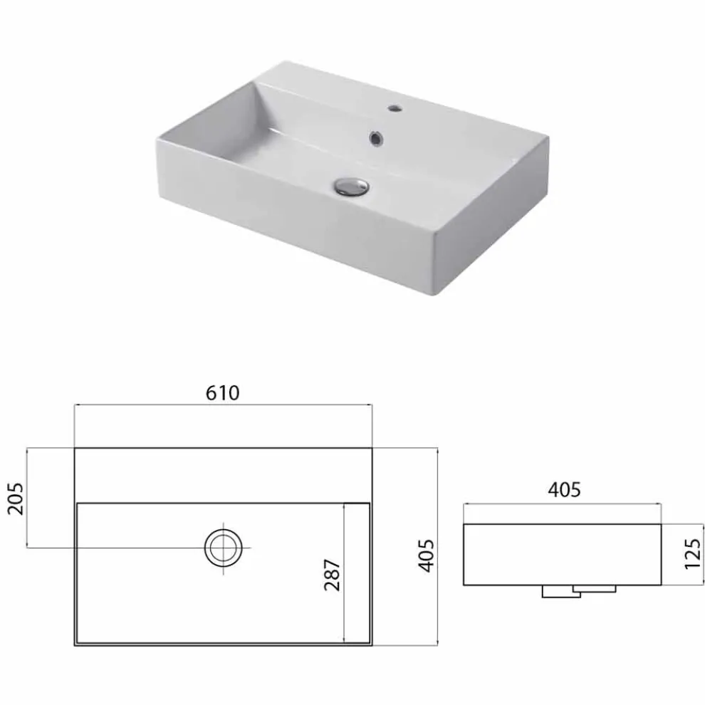 Aufsatz- oder Wandwaschbecken in weißer oder farbiger Keramik Leivi