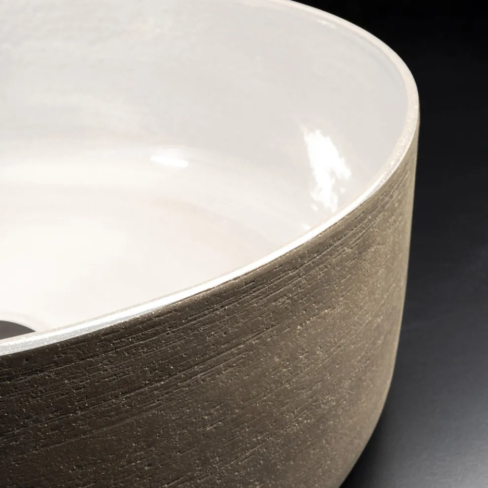 Aufsatzwaschbecken aus feuerfestem Ton, in Italien von Hand gedrechselt - Tatiana