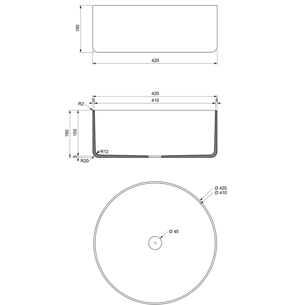Aufsatzwaschbecken aus feuerfestem Ton, in Italien von Hand gedrechselt - Tatiana
