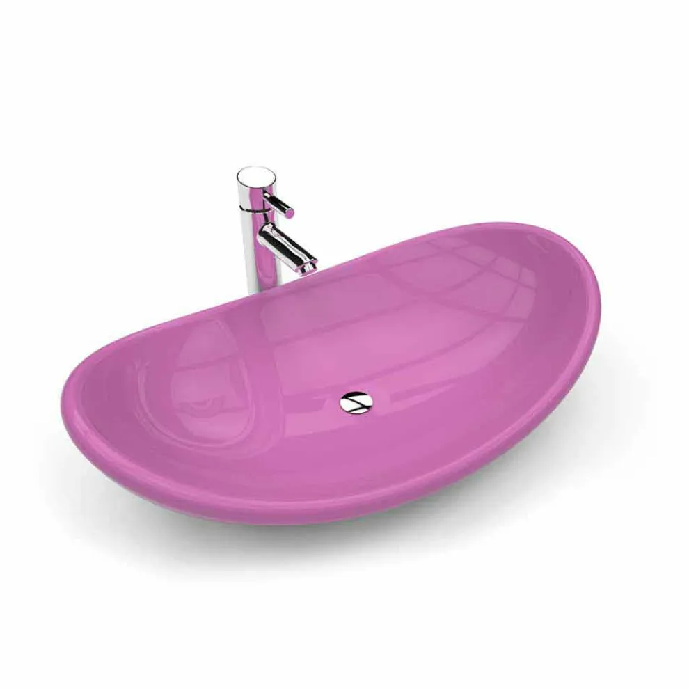 Aufsatzwaschbecken weiß, rot oder lila Aysun in modernem Desig