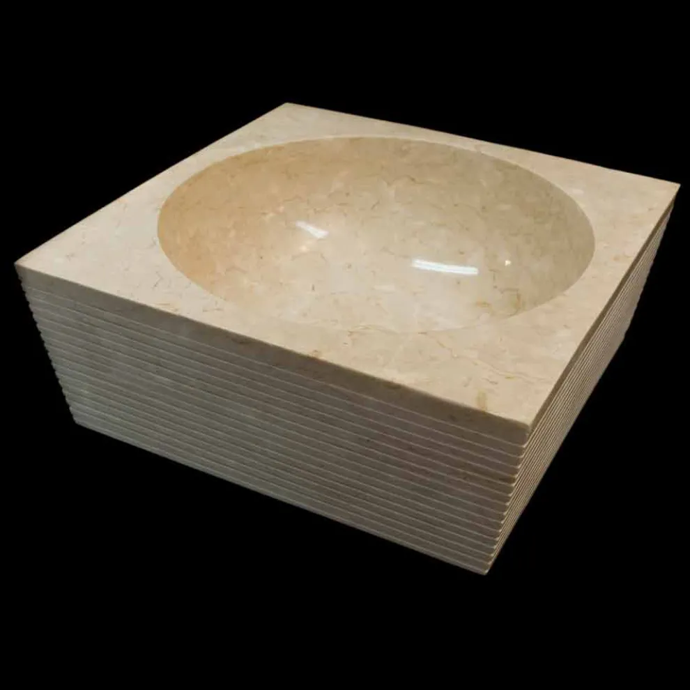 Aufsatzwaschbecken aus Naturstein weiß Zor, Einzelstück