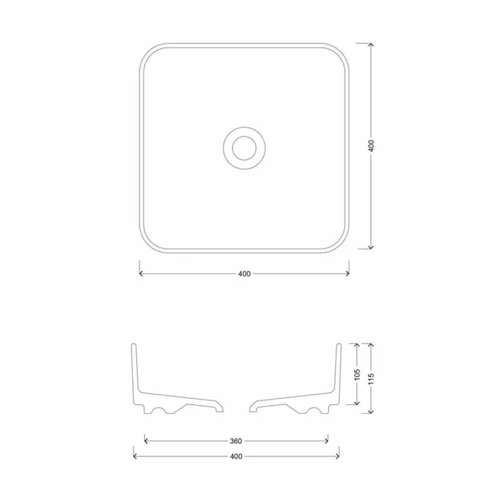 Aufsatzwaschbecken in modernem Design Made in Italy - Dable