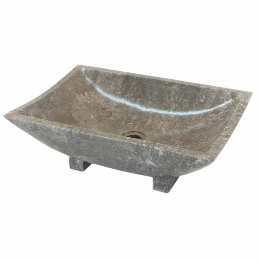 Aufsatzwaschbecken aus Naturstein grau Iria, Einzelstück