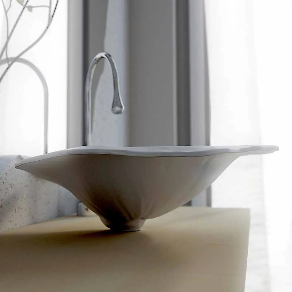 Aufsatzwaschbecken in modernem Design Farfuglium blattförmig