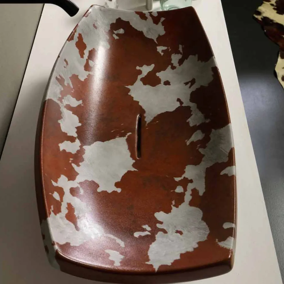 Aufsatzwaschbecken, Keramik, gescheckt, made in Italy Laura Design