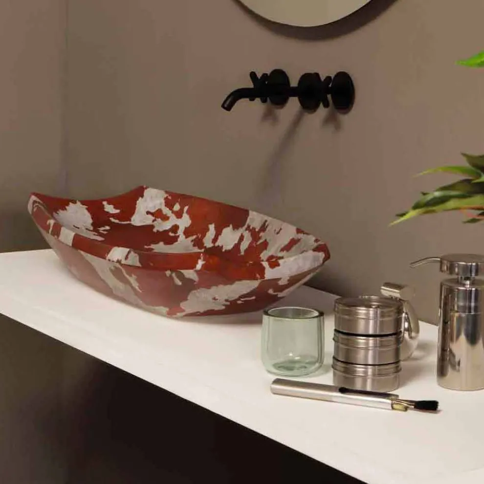 Aufsatzwaschbecken, Keramik, gescheckt, made in Italy Laura Design