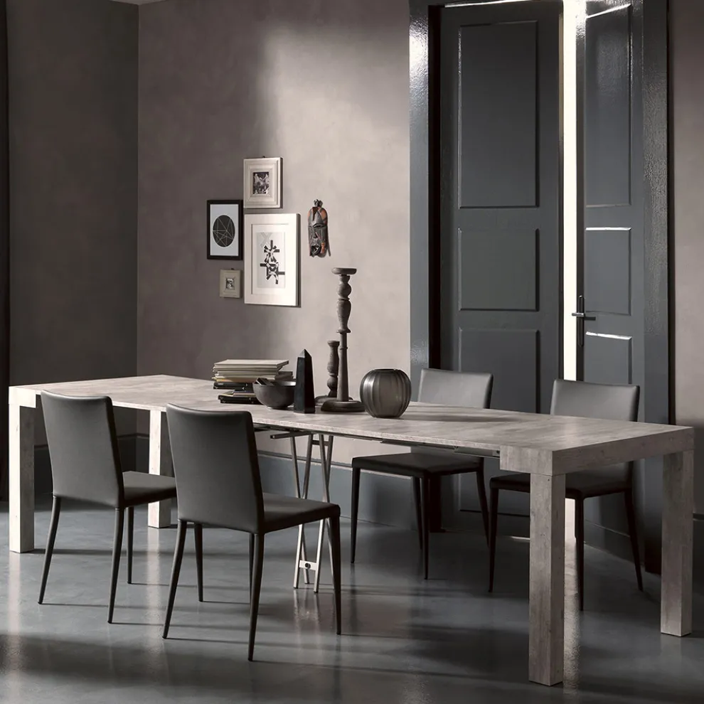 Ausziehbare Konsole bis 290 cm aus Melaminholz Made in Italy - Paride