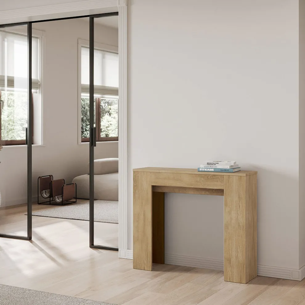 Ausziehbare Konsole auf 181 cm aus Melaminplatten „Made in Italy“ – Drago