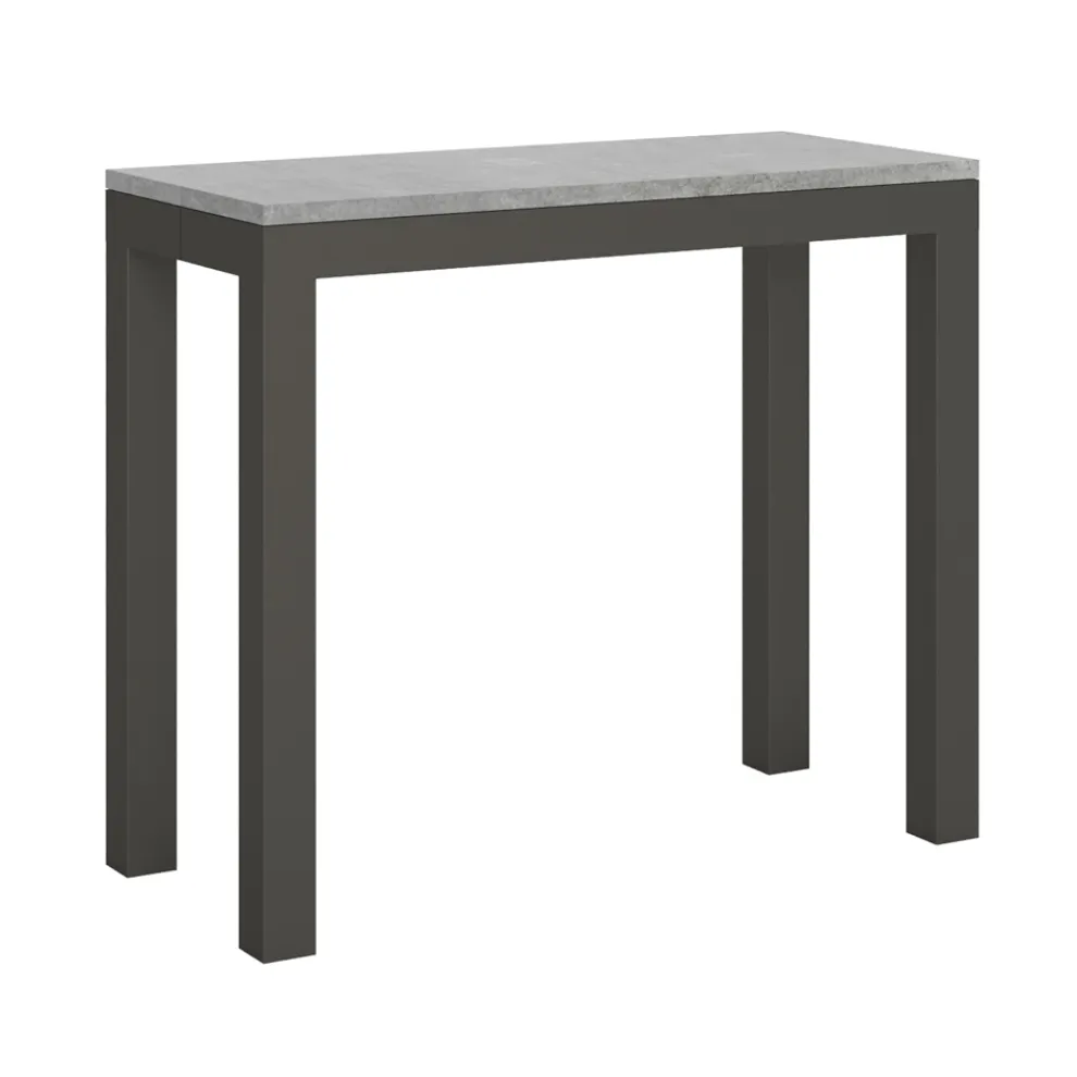 Ausziehbare Konsole mit modernem Design aus Holz und Eisen, hergestellt in Italien – Never