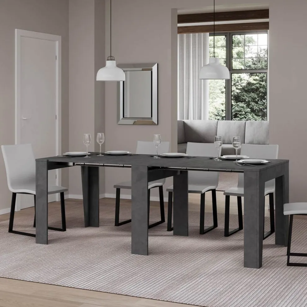 Ausziehbare Konsole auf 211 cm aus Melamin, hergestellt in Italien – Incantesimo