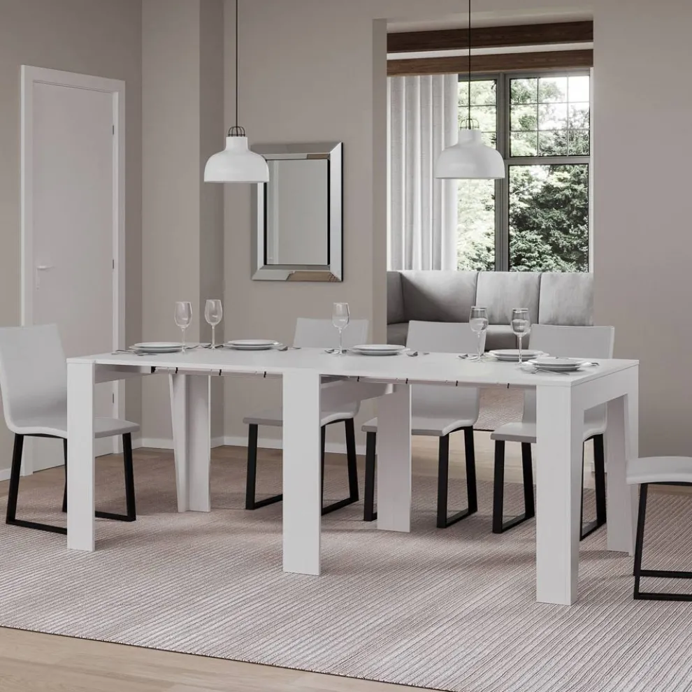 Ausziehbare Konsole auf 211 cm aus Melamin, hergestellt in Italien – Incantesimo