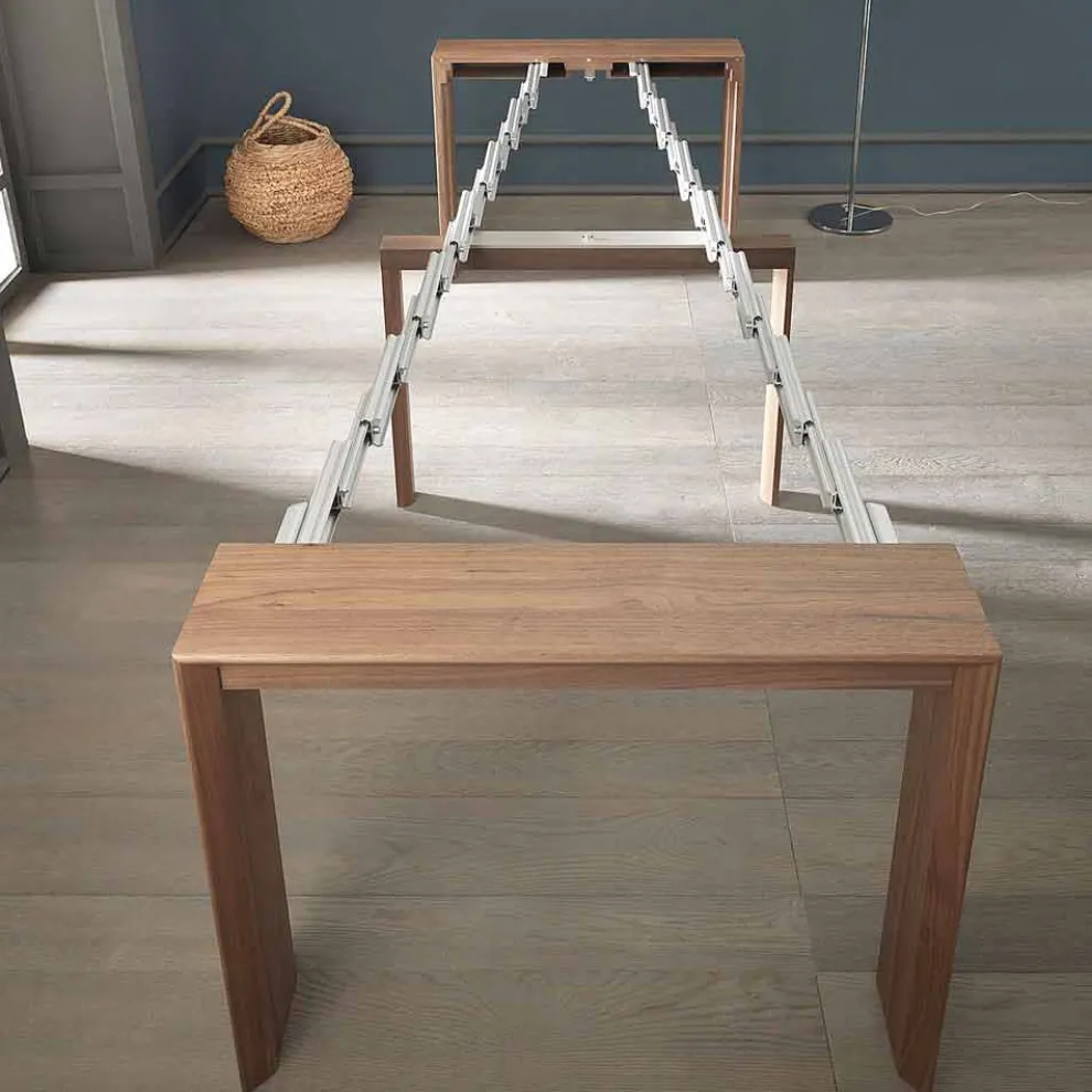 Ausziehbare Tischkonsole Bis zu 295 cm in Holz Made in Italy Design - Temocle