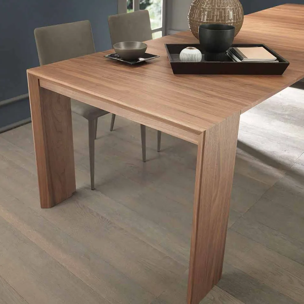 Ausziehbare Tischkonsole Bis zu 295 cm in Holz Made in Italy Design - Temocle