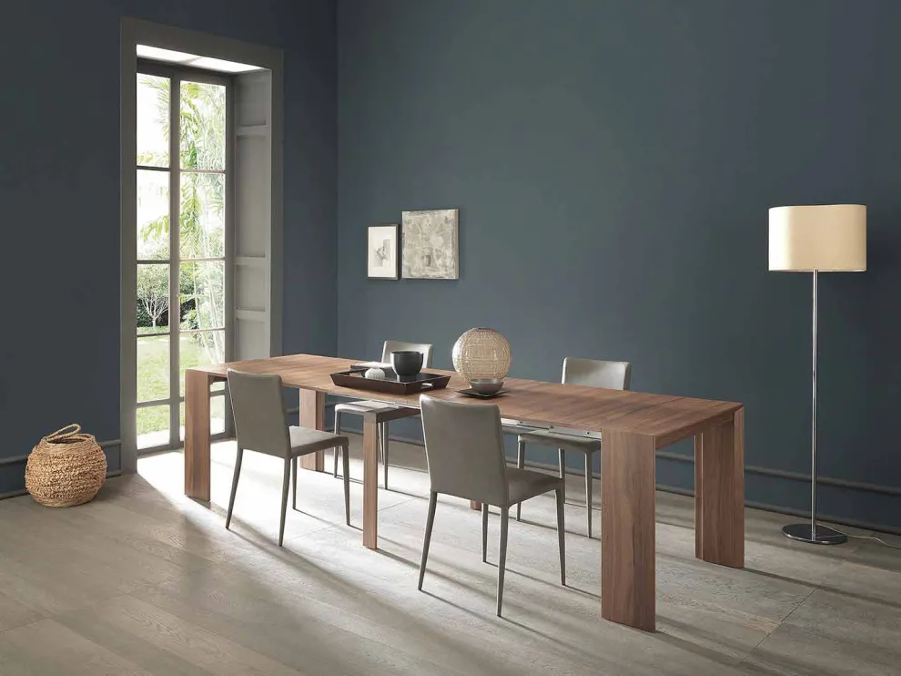 Ausziehbare Tischkonsole Bis zu 295 cm in Holz Made in Italy Design - Temocle