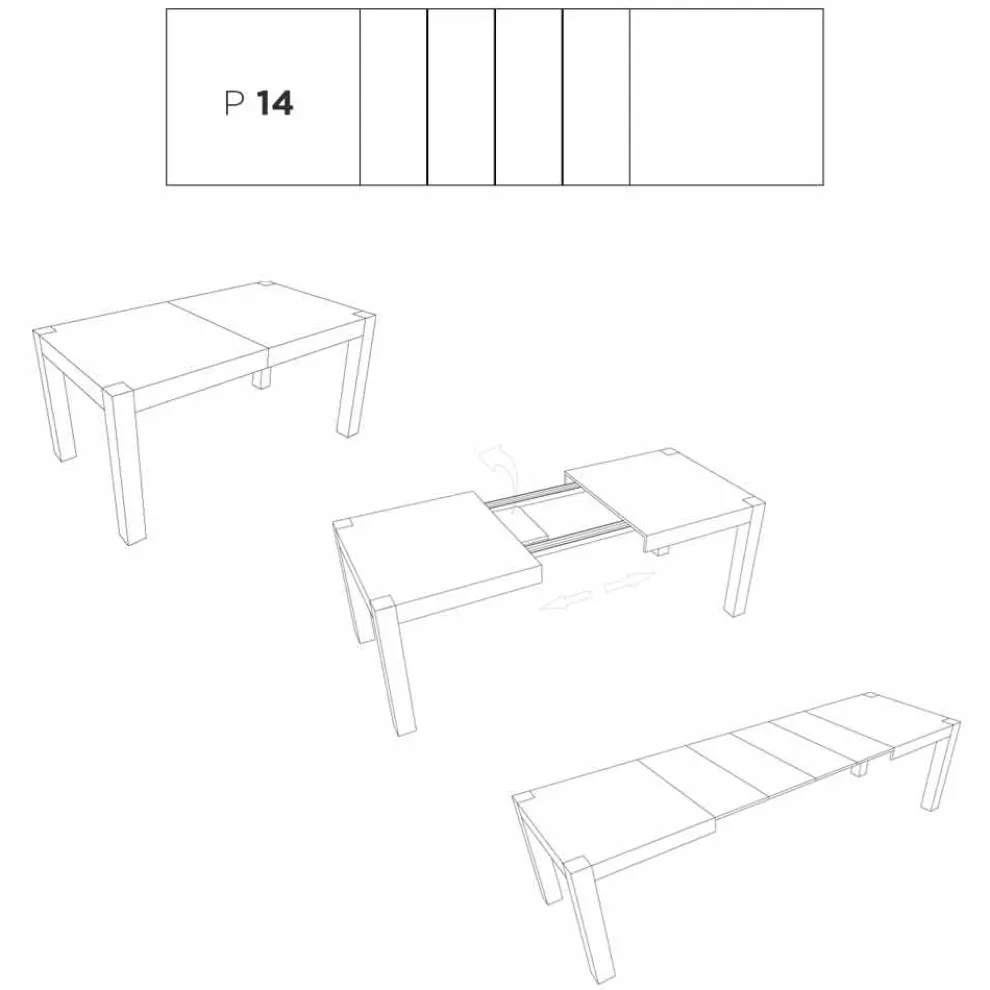 Ausziehbarer bis 320cm Tisch in modernem Design Oky