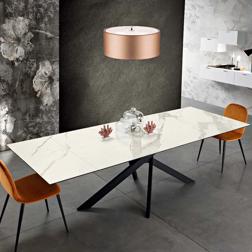 Ausziehbarer Designtisch aus Glaskeramik made in Italy, Dionigi