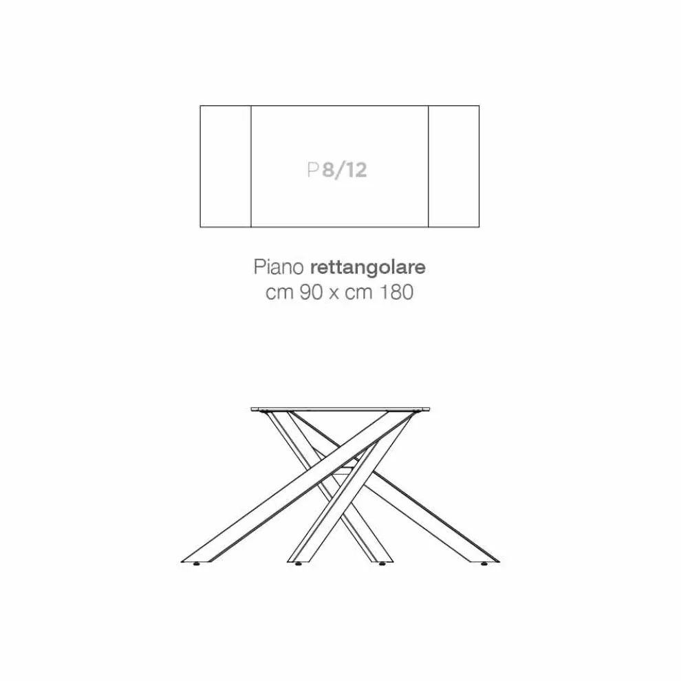 Ausziehbarer Designtisch aus Glaskeramik made in Italy, Dionigi
