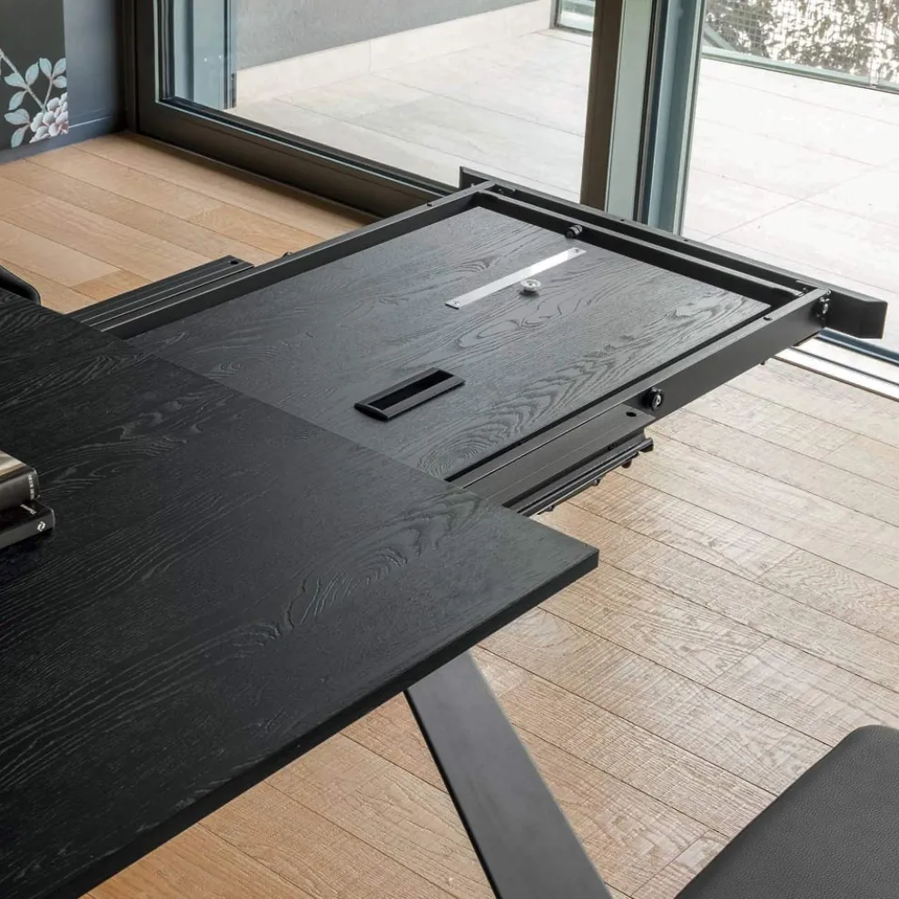 Ausziehbarer Esstisch bis 298 cm aus Melamin Made in Italy - Fedemo