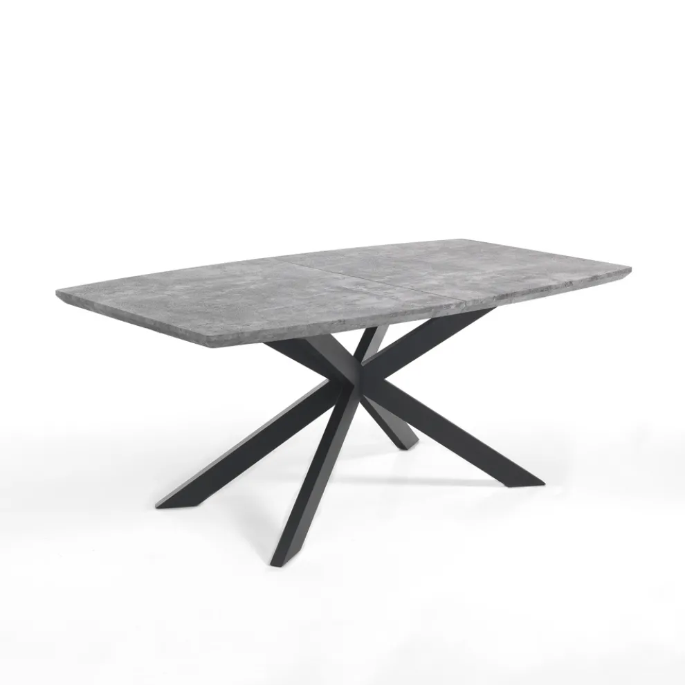 Ausziehbarer Esstisch aus Metall und MDF – Iridium