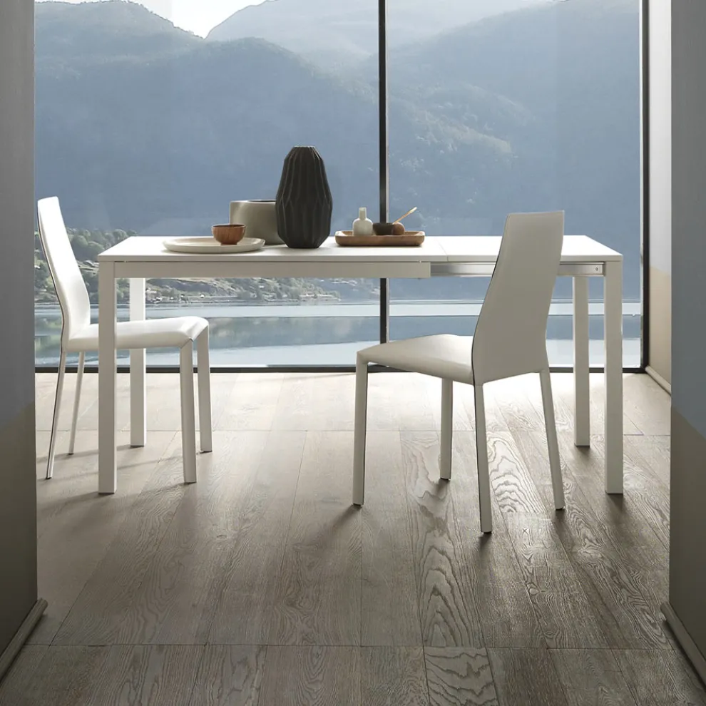 Ausziehbarer Esstisch 190 cm Metall und Holz Made in Italy - Euklidisch