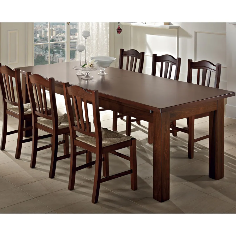 Ausziehbarer Esstisch bis 610 cm aus furniertem Holz - Gonzalo