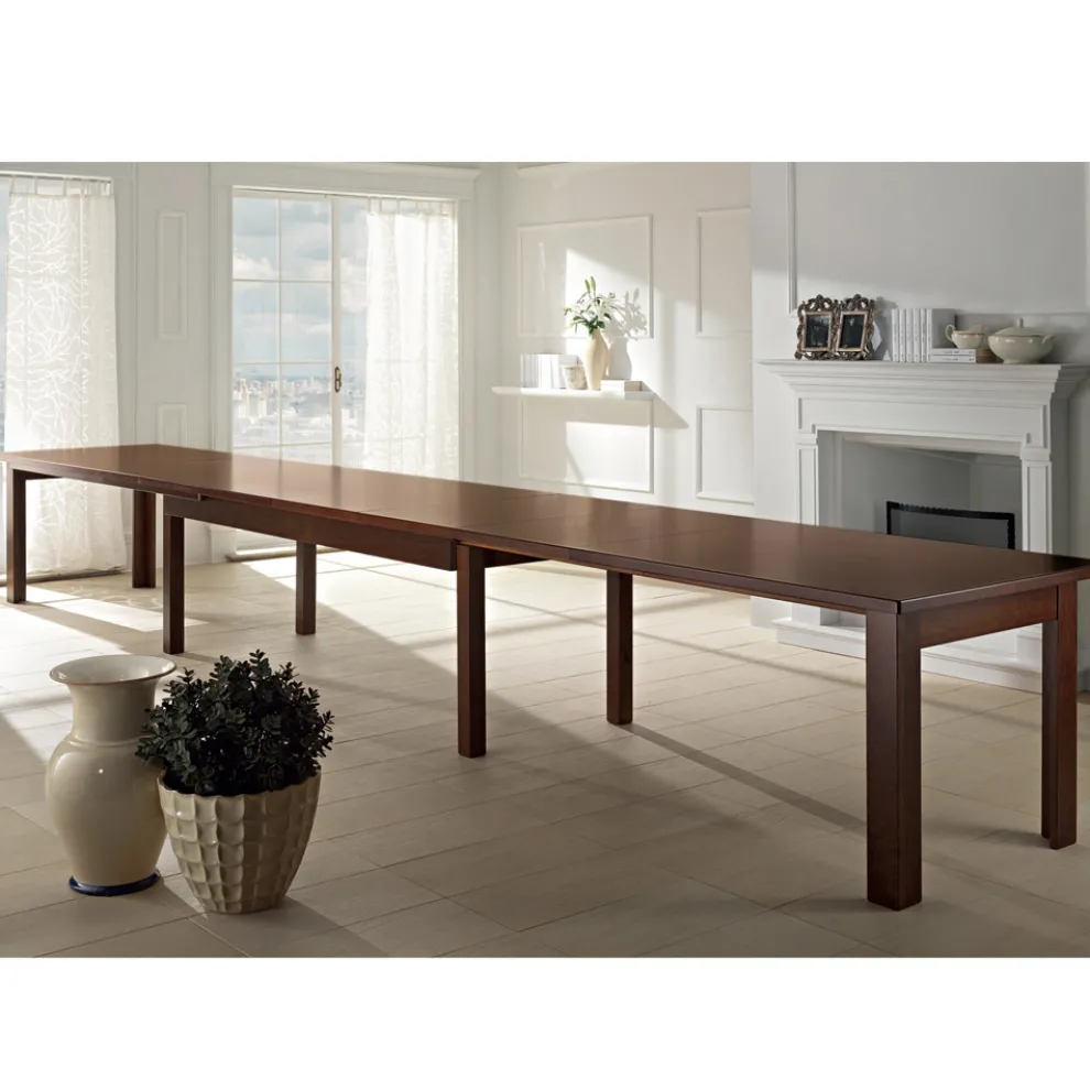 Ausziehbarer Esstisch bis 610 cm aus furniertem Holz - Gonzalo