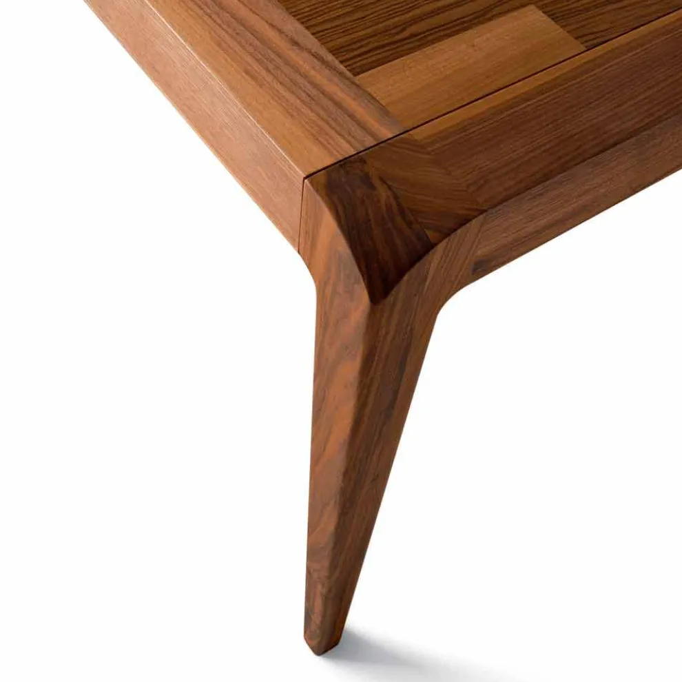 Ausziehbarer Esstisch, natürliches Nussholz, modernes Design Sanni