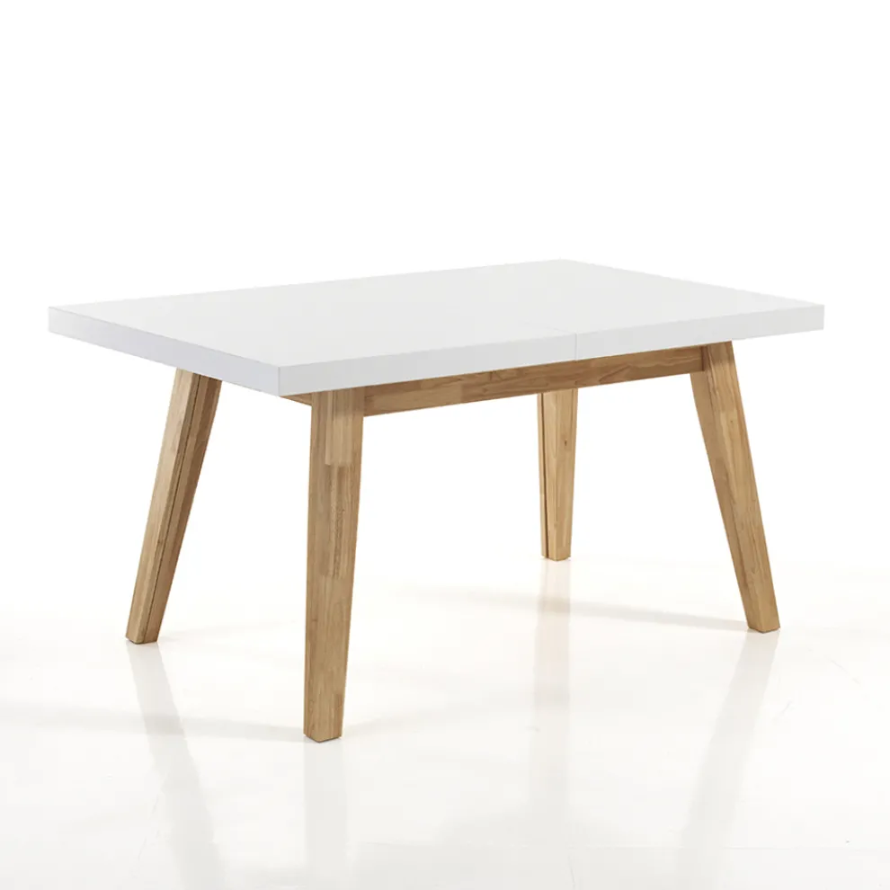 Ausziehbarer Esstisch Bis zu 270 cm aus weiß lackiertem Mdf - Fedora