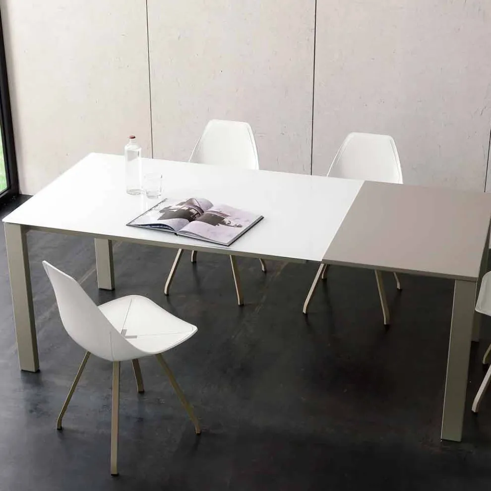 Ausziehbarer Esstisch Bis zu 204 cm in Made in Italy Crystal - Palladio