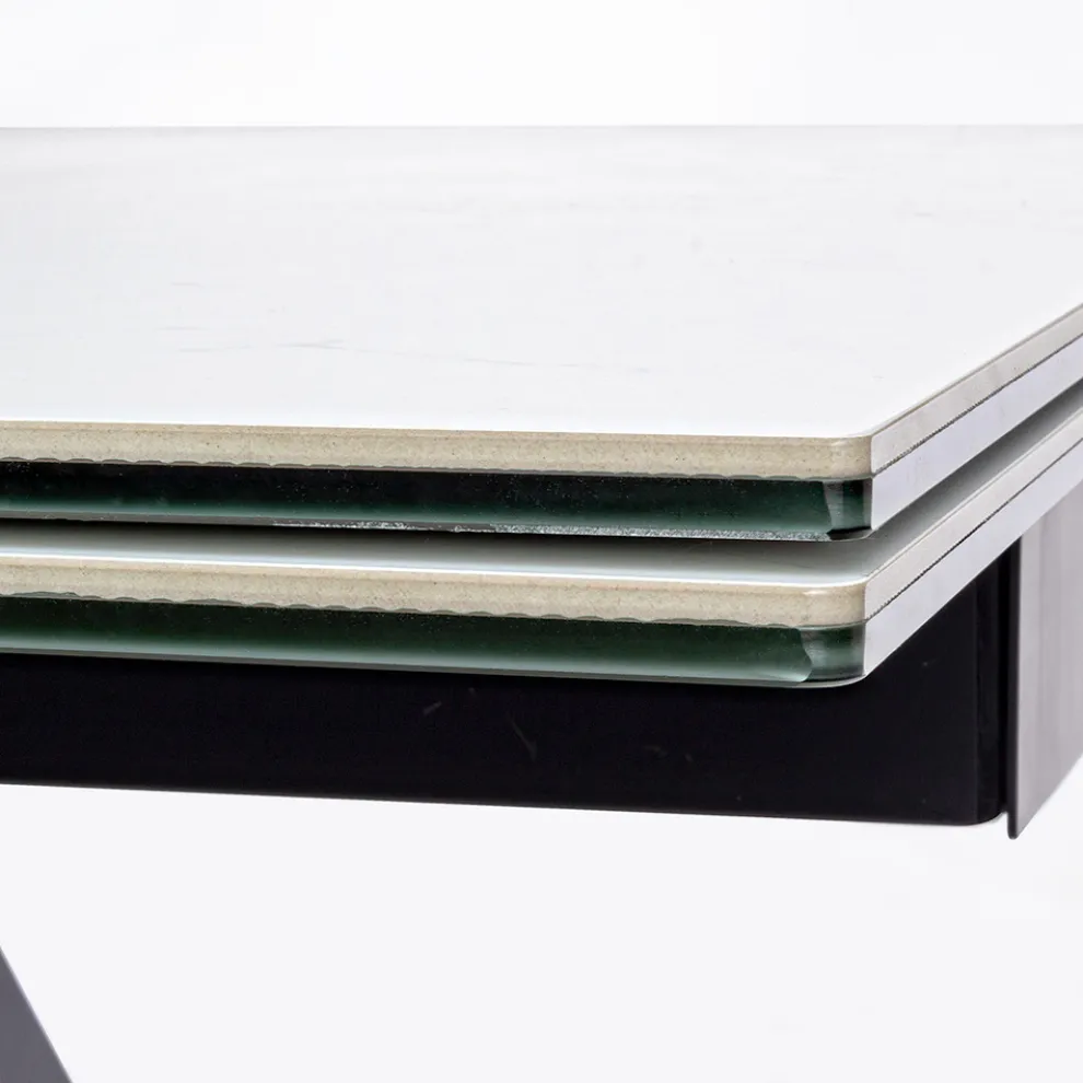 Ausziehbarer Esstisch 240 cm Glas- und Keramikplatte - Barone