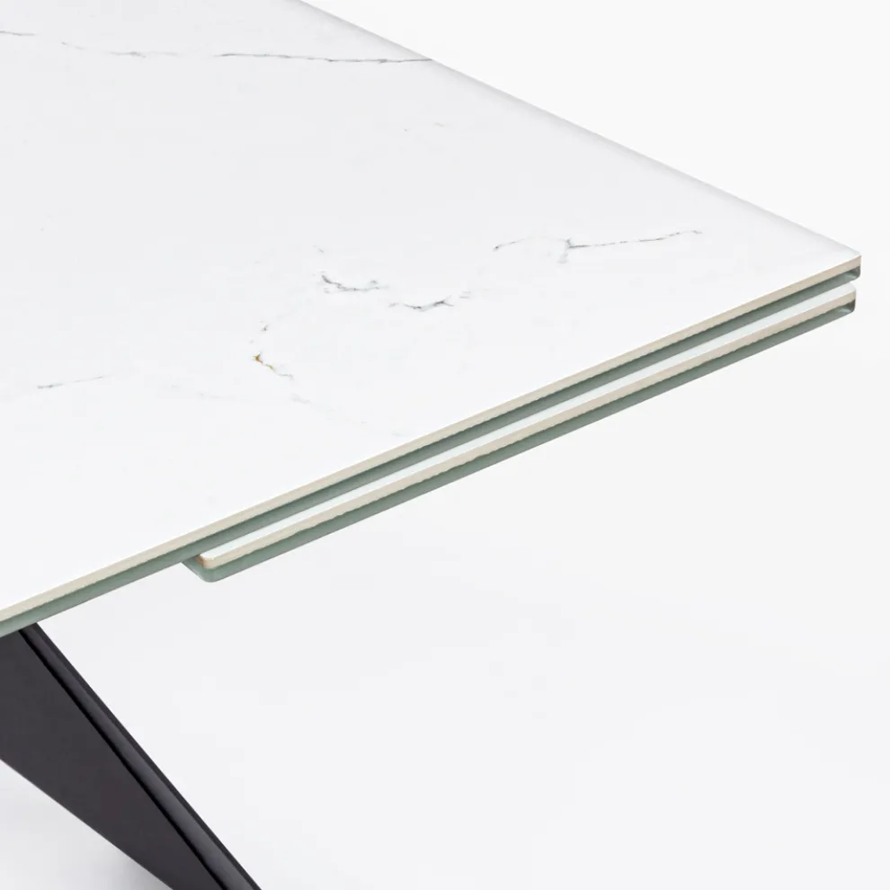 Ausziehbarer Esstisch 240 cm Glas- und Keramikplatte - Barone