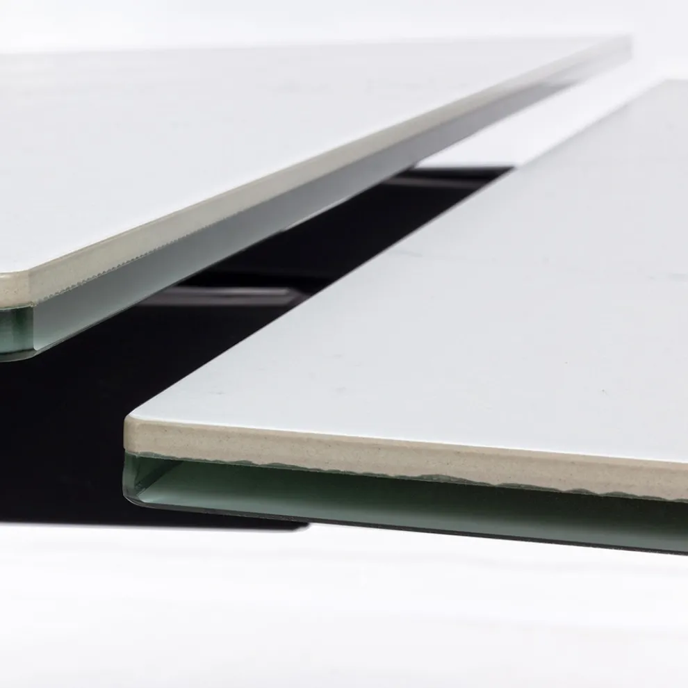 Ausziehbarer Esstisch 240 cm Glas- und Keramikplatte - Barone