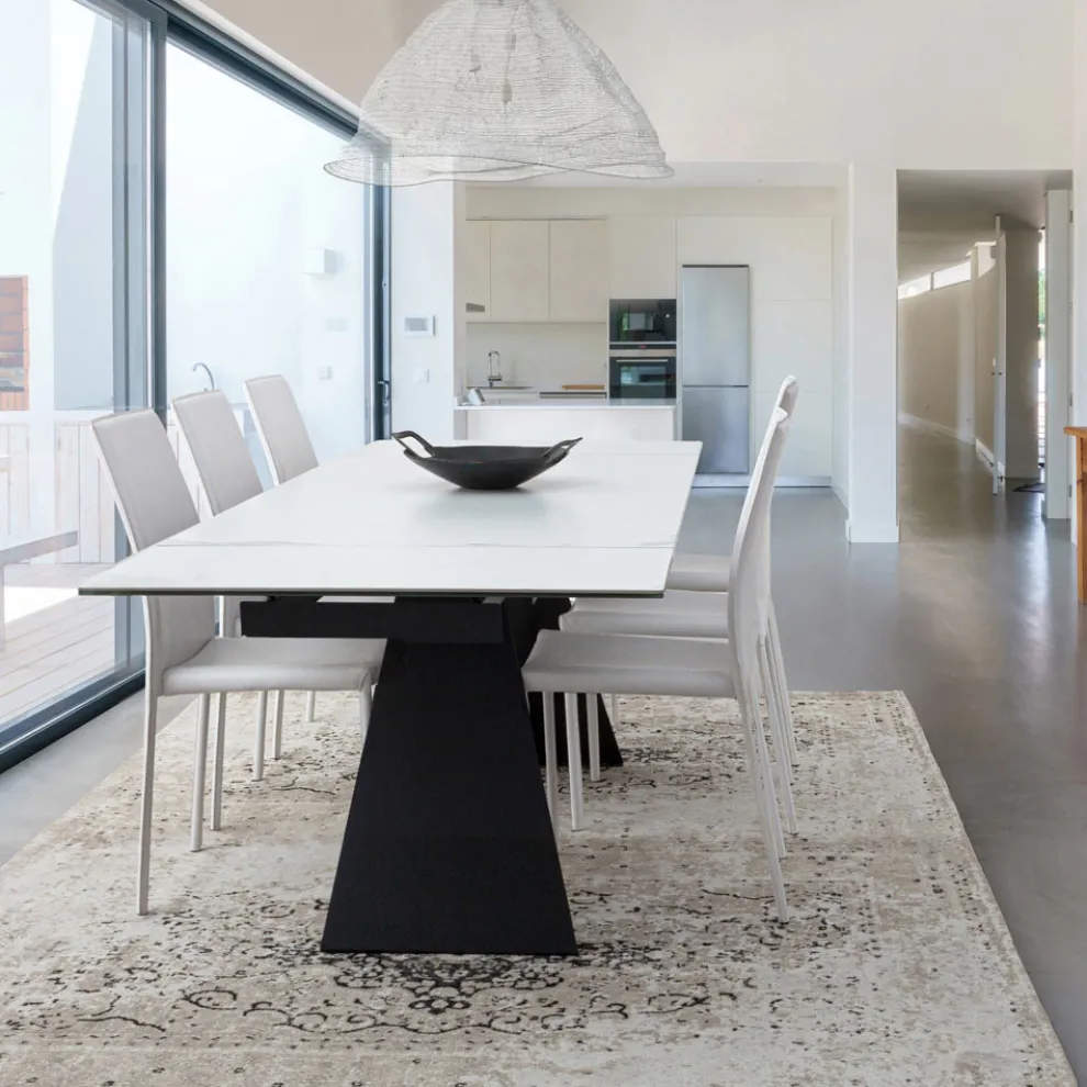 Ausziehbarer Esstisch 240 cm Glas- und Keramikplatte - Barone