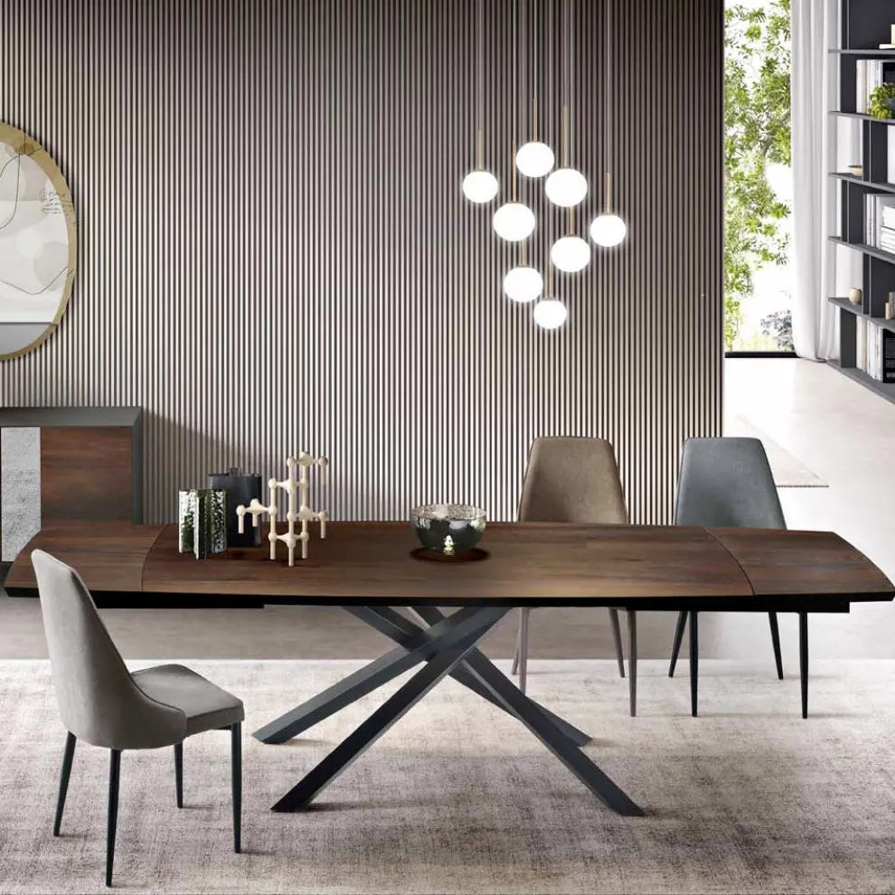 Ausziehbarer Esstisch bis 300 cm aus Eiche Made in Italy - Antonino