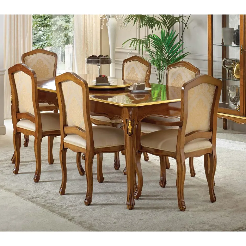 Ausziehbarer Holztisch 280 cm Klassischer Stil Made in Italy - Majesty