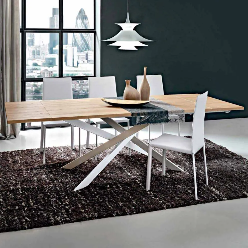 Ausziehbarer Küchentisch Bis zu 280 cm aus Holz Made in Italy - Carlino
