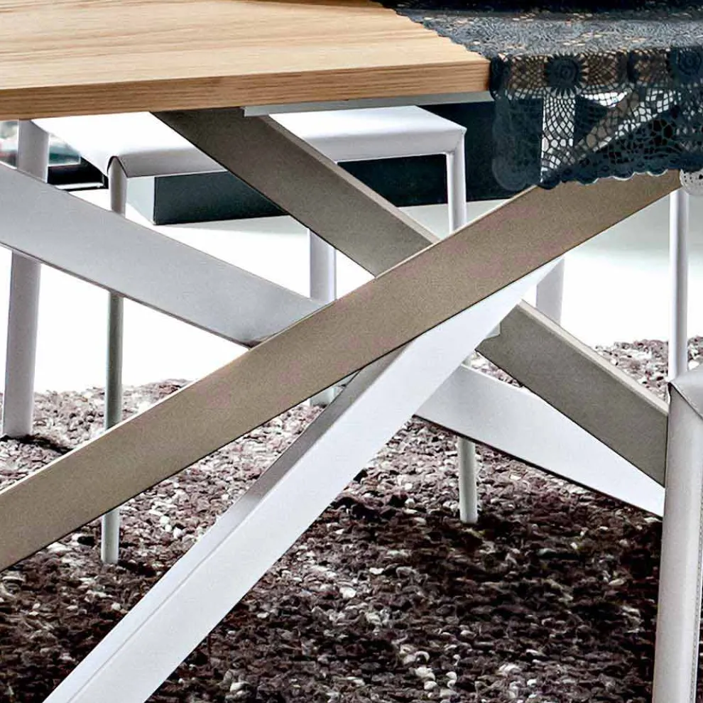 Ausziehbarer Küchentisch Bis zu 280 cm aus Holz Made in Italy - Carlino