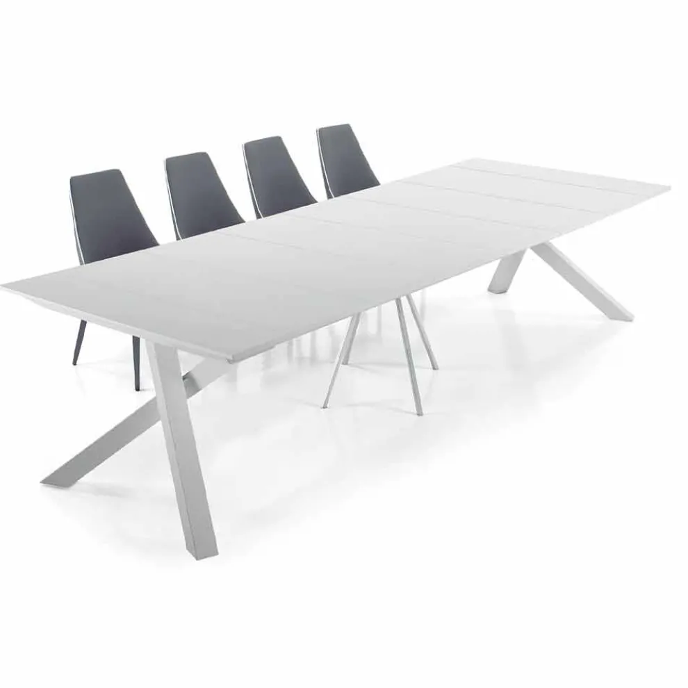 Ausziehbarer Konsolentisch bis 325 cm aus Melamin, hergestellt in Italien – Settimmio