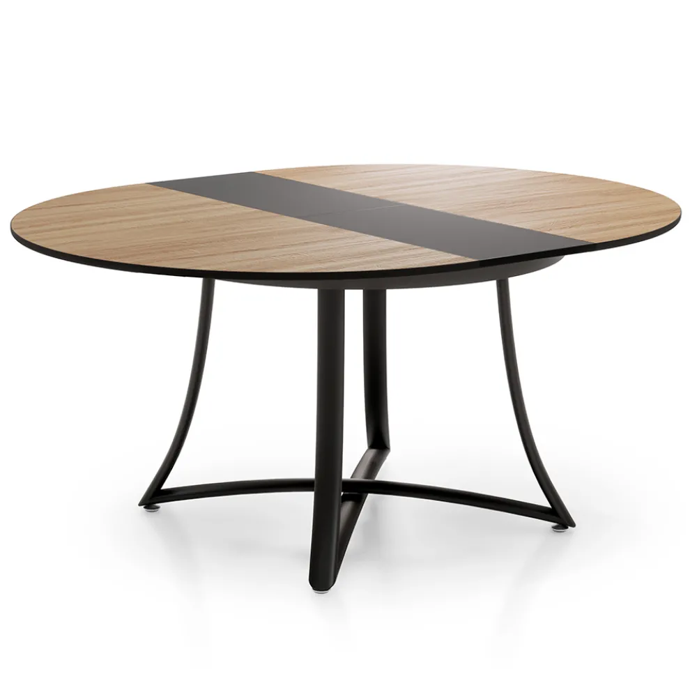 Ausziehbarer runder Tisch mit MDF-Platte mit Laminatbezug - Apulien