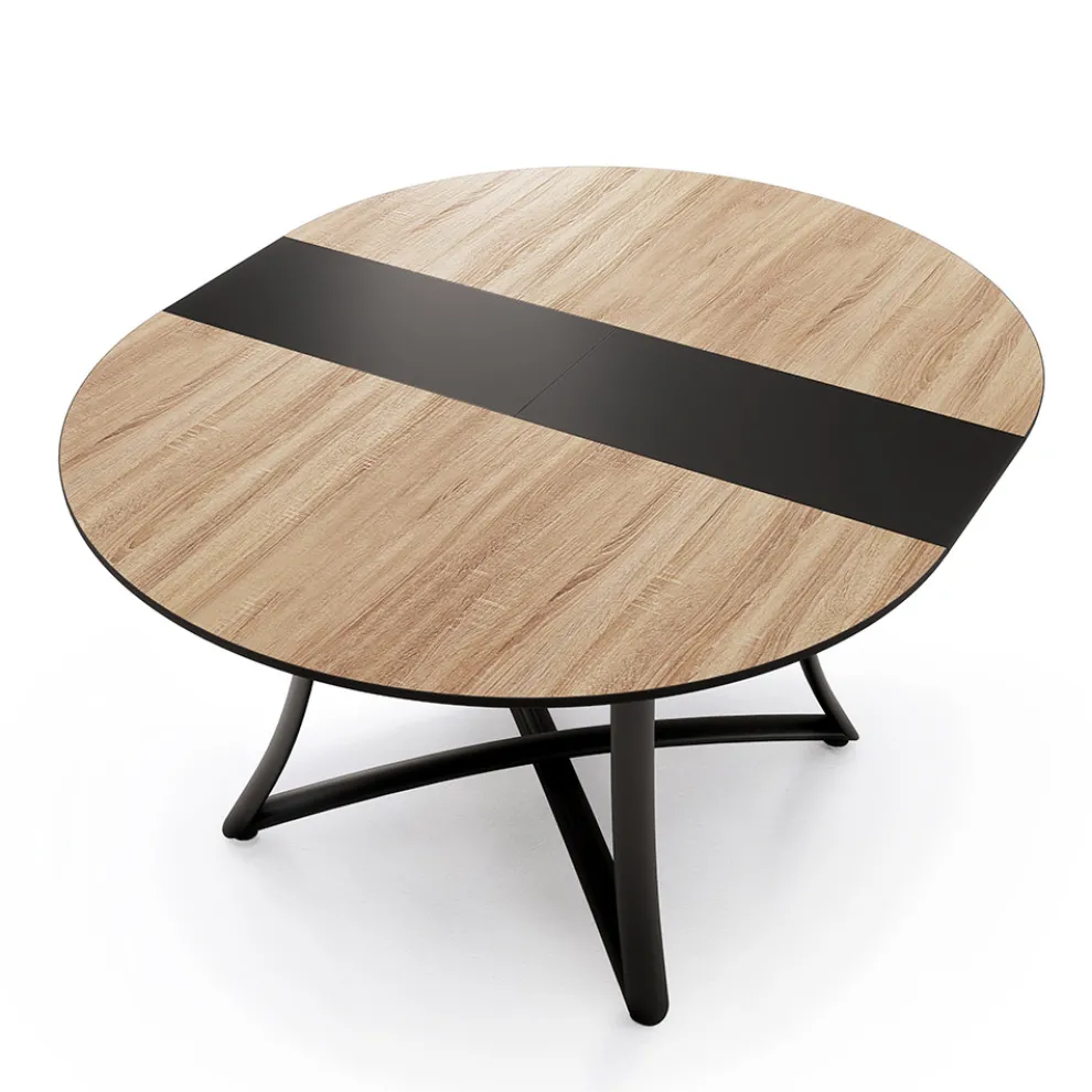 Ausziehbarer runder Tisch mit MDF-Platte mit Laminatbezug - Apulien