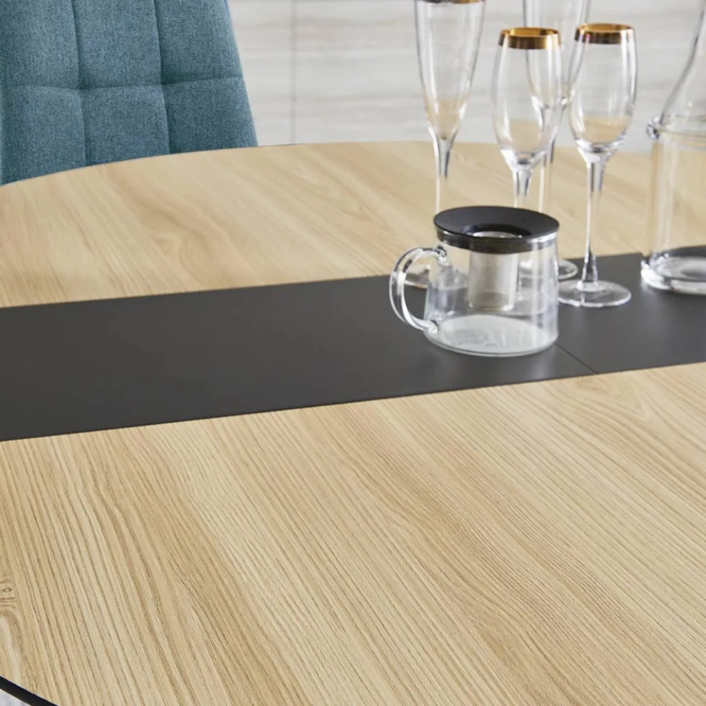 Ausziehbarer runder Tisch mit MDF-Platte mit Laminatbezug - Apulien