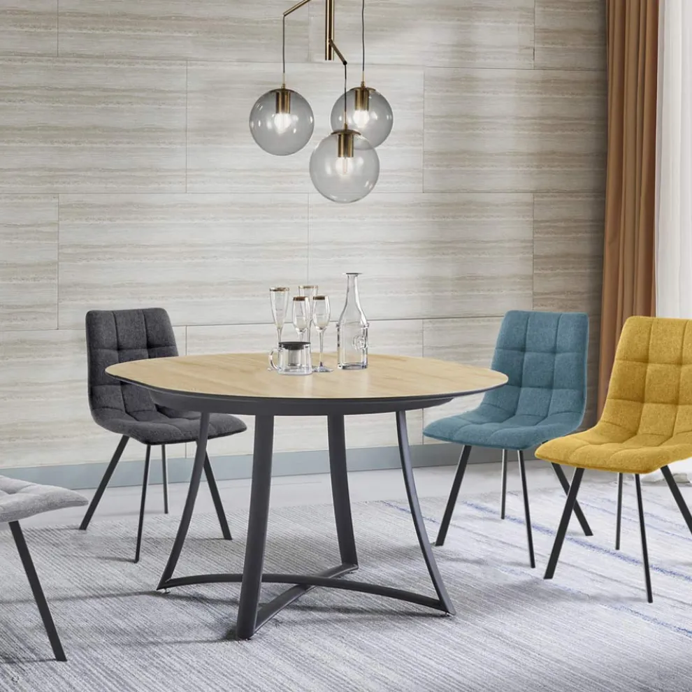 Ausziehbarer runder Tisch mit MDF-Platte mit Laminatbezug - Apulien