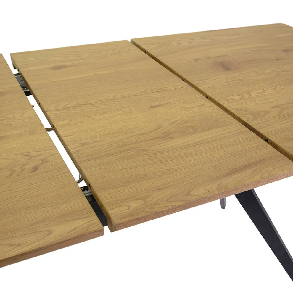 Ausziehbarer Tisch 180 cm in MDF-Holzoptik mit geprägter Maserung - Schaumstoff