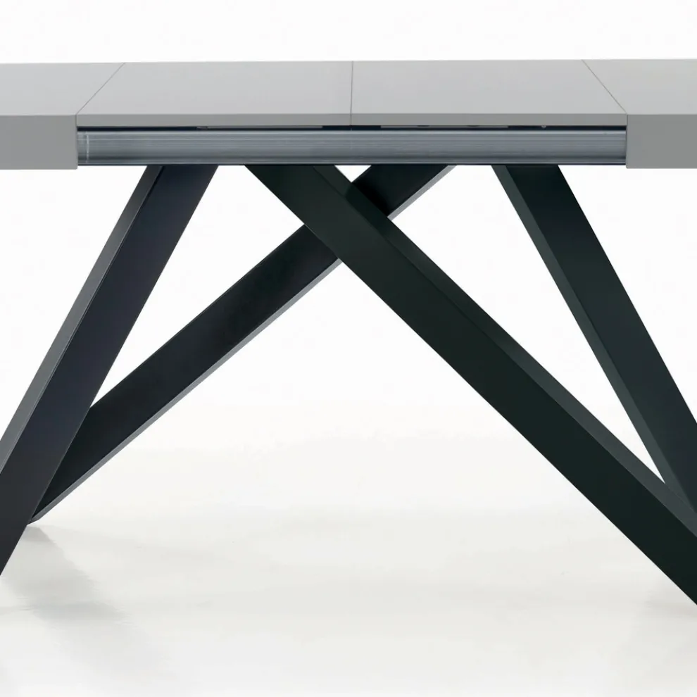 Ausziehbarer Tisch mit synchronisierter zentraler Öffnung aus Laminat – Settimmio
