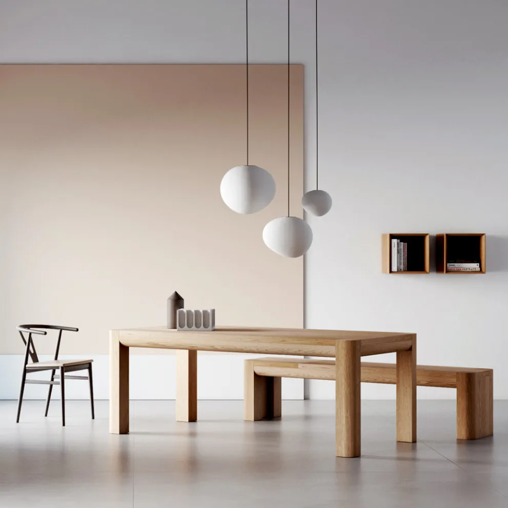 Ausziehbarer Tisch aus Tischlerplatte und quadratischen Beinen, hergestellt in Italien – Rillian