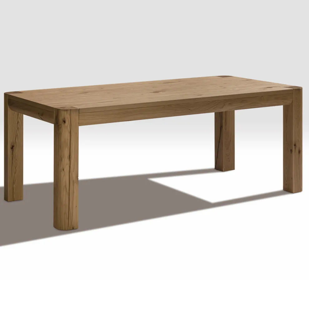 Ausziehbarer Tisch aus Tischlerplatte und quadratischen Beinen, hergestellt in Italien – Rillian